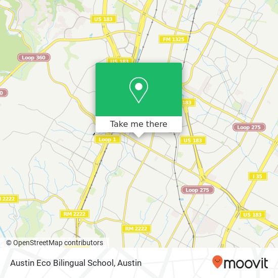 Austin Eco Bilingual School map