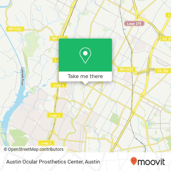 Mapa de Austin Ocular Prosthetics Center