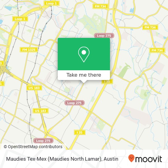 Mapa de Maudies Tex-Mex (Maudies North Lamar)