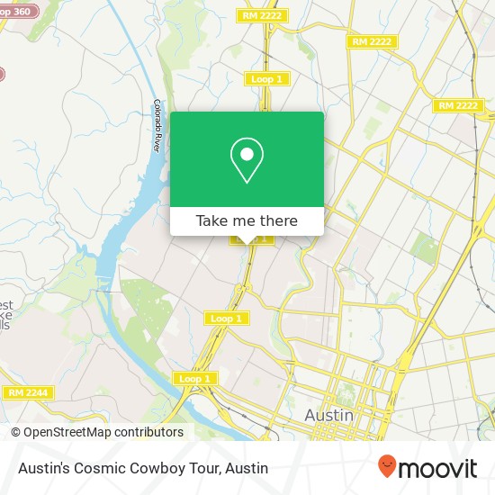 Mapa de Austin's Cosmic Cowboy Tour