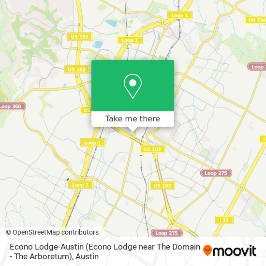 Mapa de Econo Lodge-Austin (Econo Lodge near The Domain - The Arboretum)