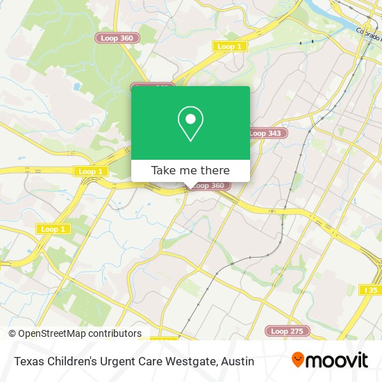 Texas Children's Urgent Care Westgate map