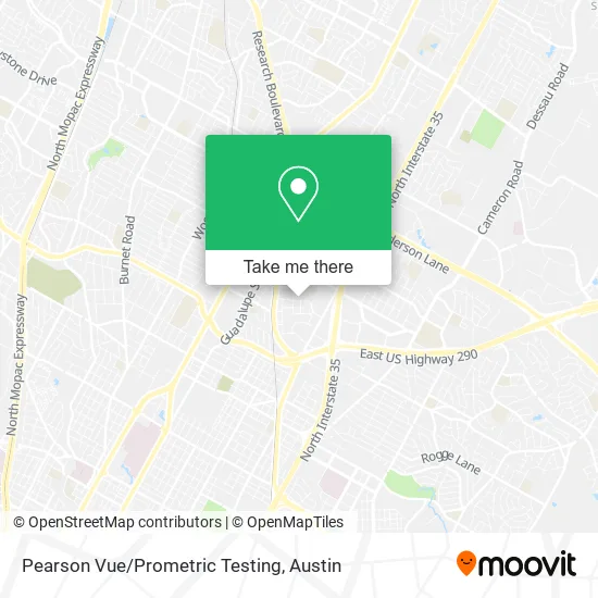 Pearson Vue/Prometric Testing map