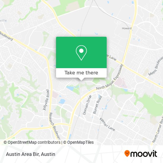 Austin Area Bir map