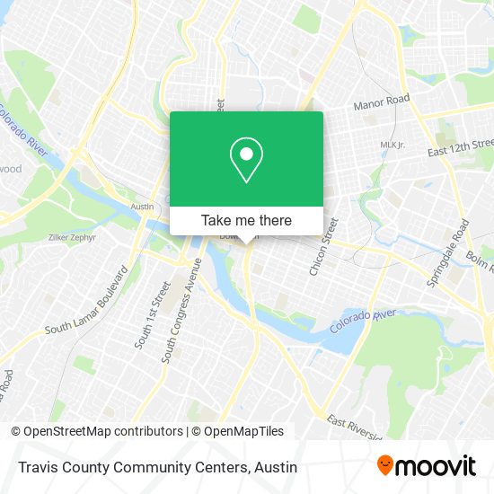 Mapa de Travis County Community Centers