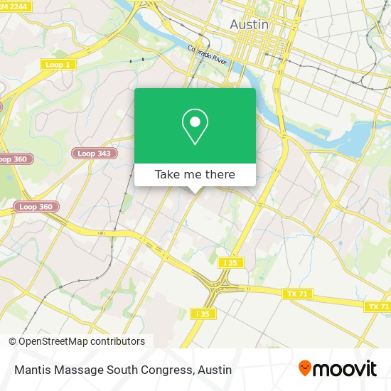 Mantis Massage South Congress map