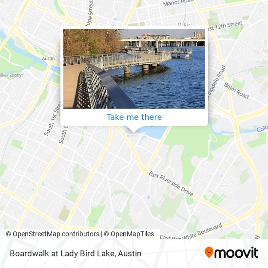 Boardwalk at Lady Bird Lake map