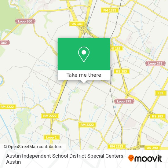 Mapa de Austin Independent School District Special Centers