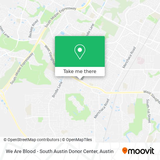 We Are Blood - South Austin Donor Center map