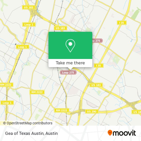 Gea of Texas Austin map