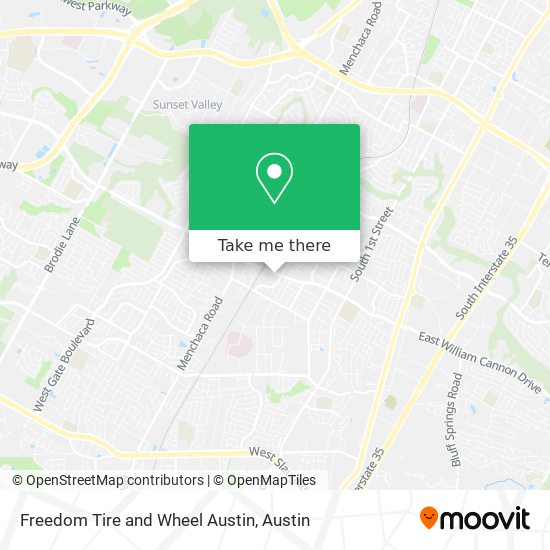 Freedom Tire and Wheel Austin map