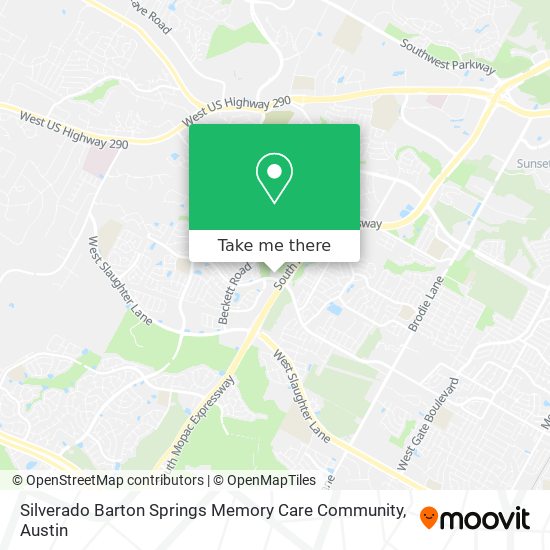 Mapa de Silverado Barton Springs Memory Care Community