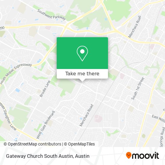 Gateway Church South Austin map