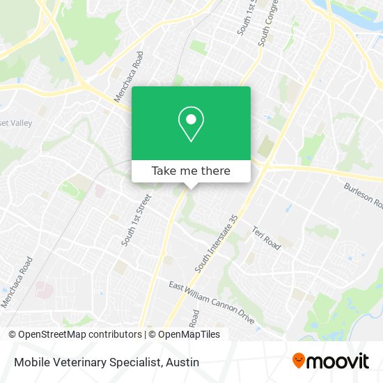 Mapa de Mobile Veterinary Specialist