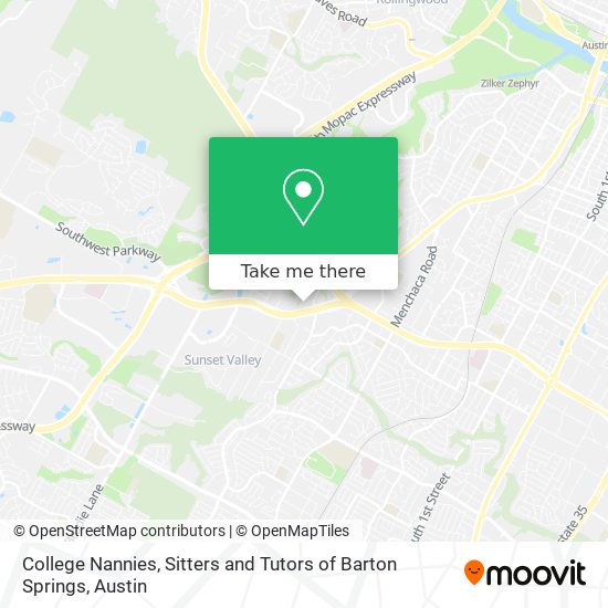 College Nannies, Sitters and Tutors of Barton Springs map