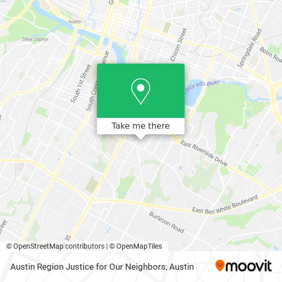 Mapa de Austin Region Justice for Our Neighbors