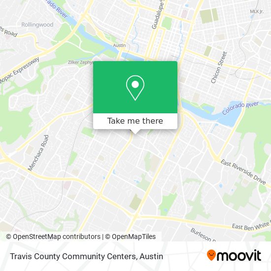 Mapa de Travis County Community Centers