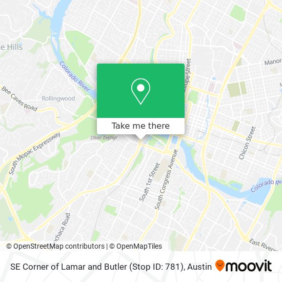 Mapa de SE Corner of Lamar and Butler (Stop ID: 781)