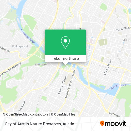 City of Austin Nature Preserves map
