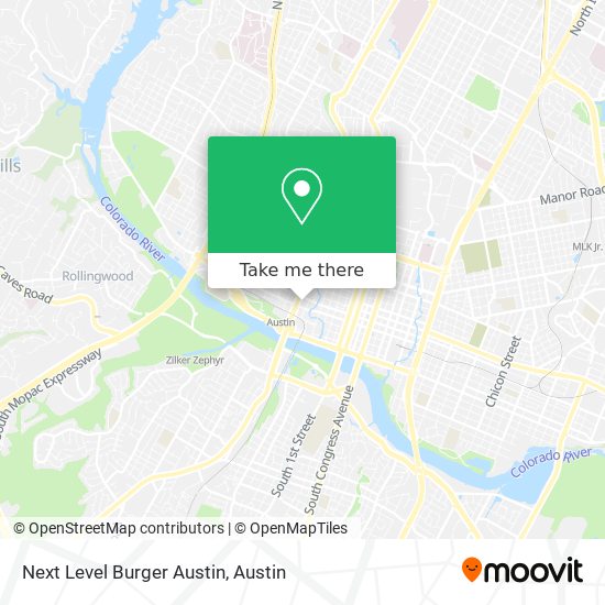 Mapa de Next Level Burger Austin