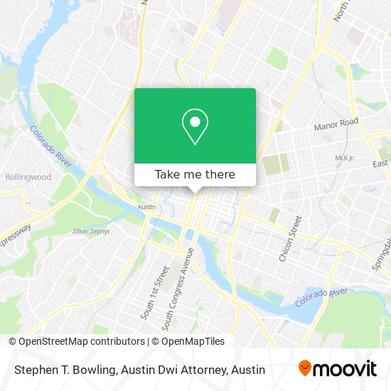 Mapa de Stephen T. Bowling, Austin Dwi Attorney