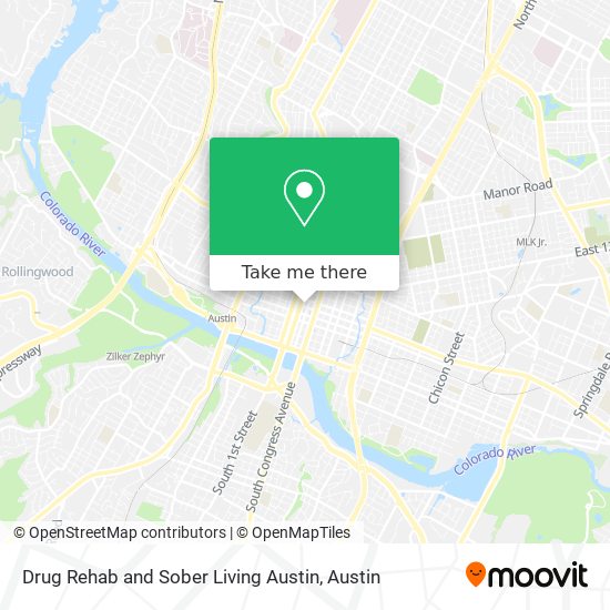 Drug Rehab and Sober Living Austin map