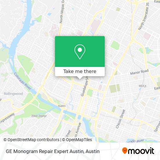 Mapa de GE Monogram Repair Expert Austin