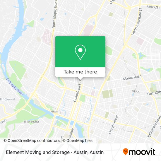 Element Moving and Storage - Austin map