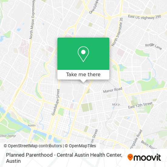 Mapa de Planned Parenthood - Central Austin Health Center
