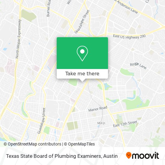 Mapa de Texas State Board of Plumbing Examiners