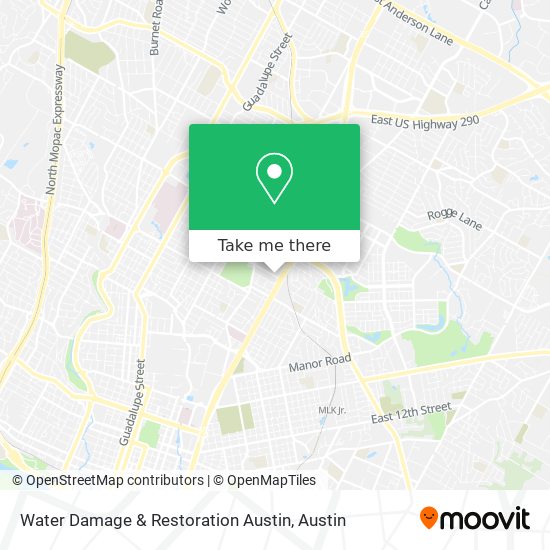 Water Damage & Restoration Austin map