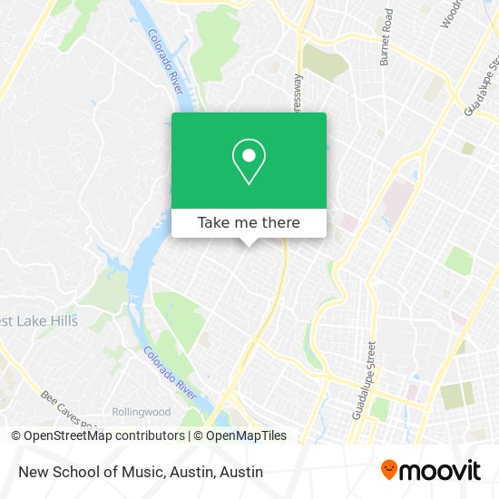 Mapa de New School of Music, Austin