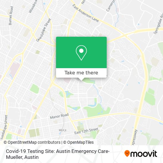 Covid-19 Testing Site: Austin Emergency Care-Mueller map