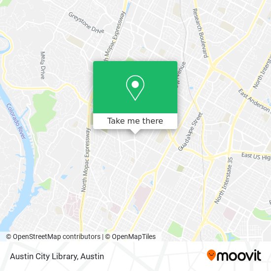 Austin City Library map