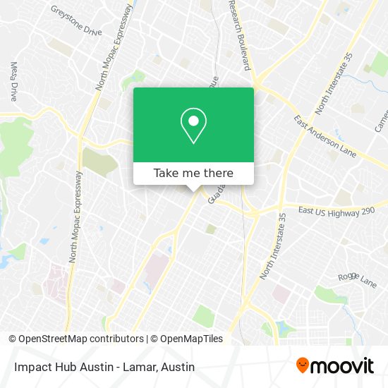 Impact Hub Austin - Lamar map