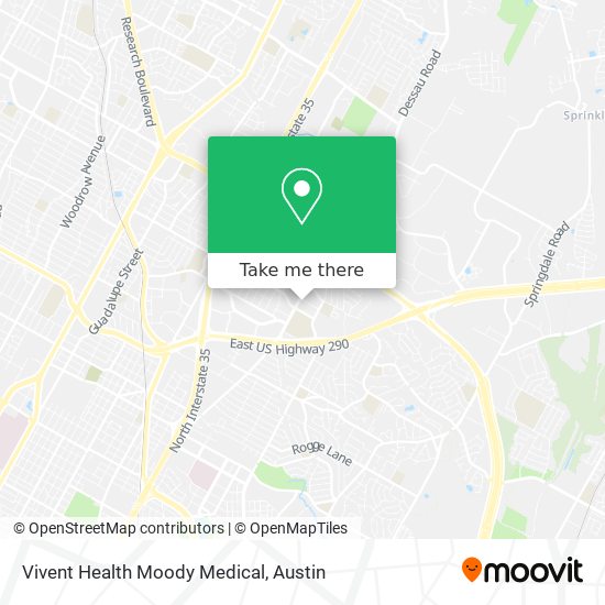 Vivent Health Moody Medical map