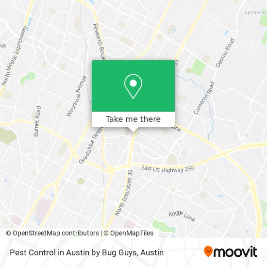 Pest Control in Austin by Bug Guys map
