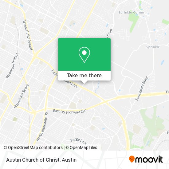 Austin Church of Christ map