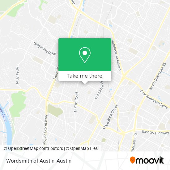 Mapa de Wordsmith of Austin
