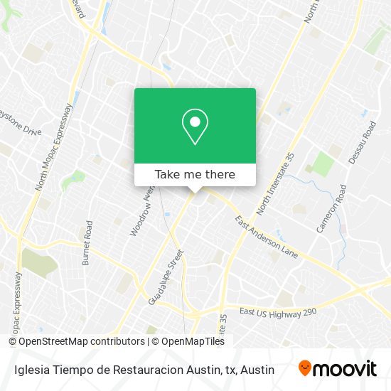 Iglesia Tiempo de Restauracion Austin, tx map