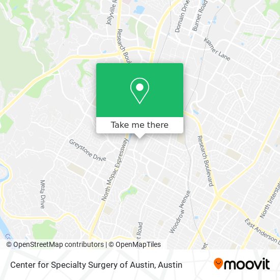 Center for Specialty Surgery of Austin map