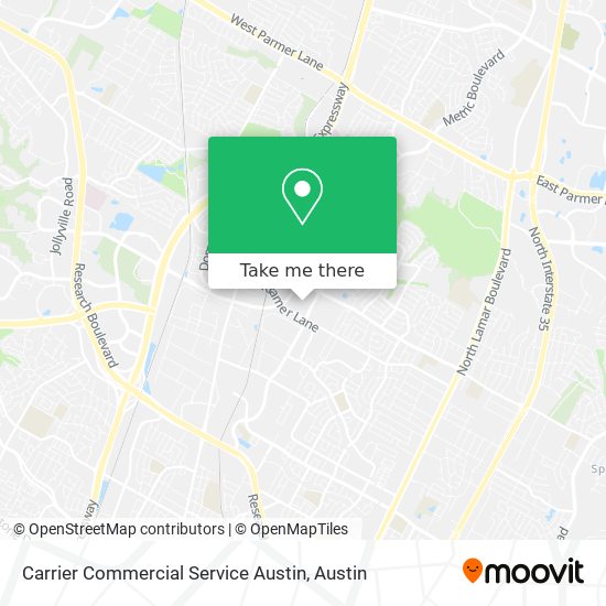 Carrier Commercial Service Austin map