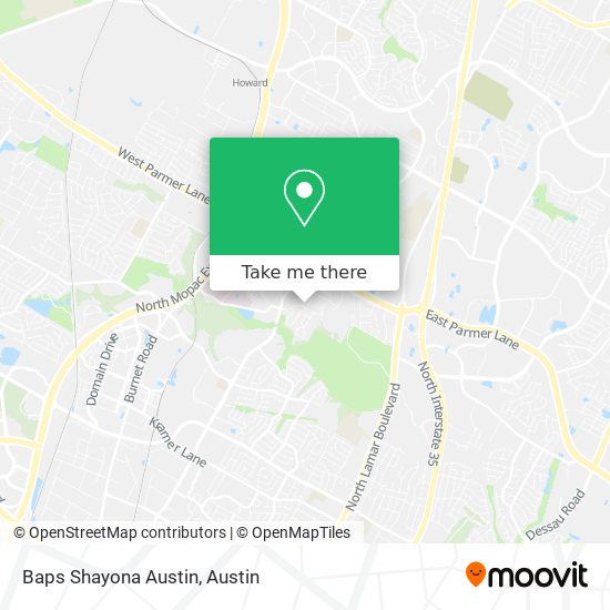 Baps Shayona Austin map