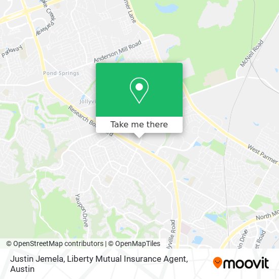 Mapa de Justin Jemela, Liberty Mutual Insurance Agent