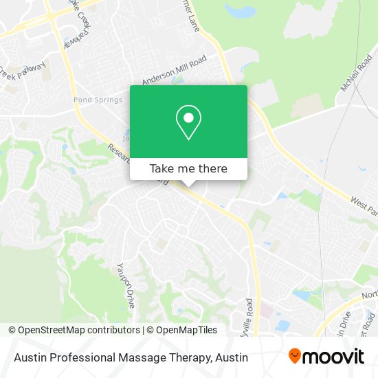 Austin Professional Massage Therapy map