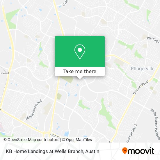 Mapa de KB Home Landings at Wells Branch