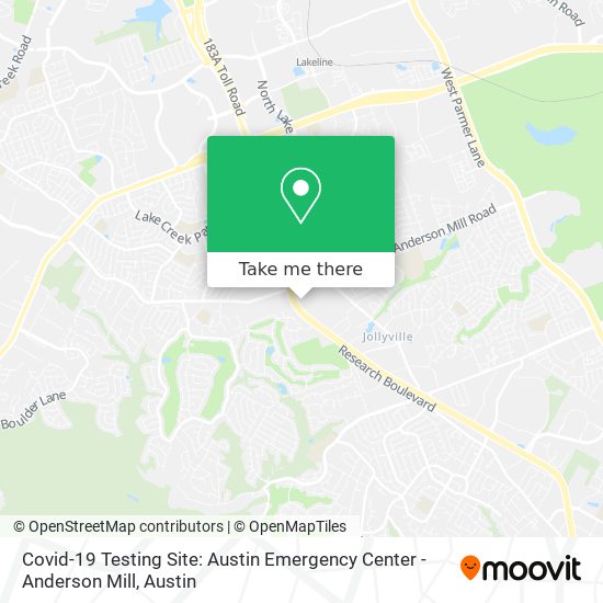 Covid-19 Testing Site: Austin Emergency Center - Anderson Mill map