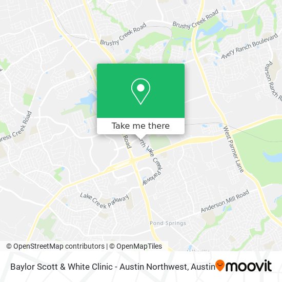 Mapa de Baylor Scott & White Clinic - Austin Northwest