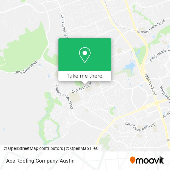 Ace Roofing Company map