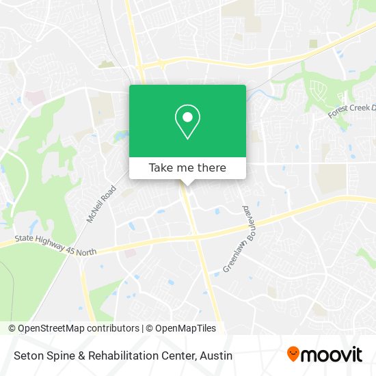 Seton Spine & Rehabilitation Center map